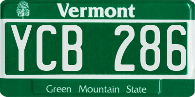 VT license plate YCB286