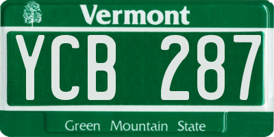 VT license plate YCB287