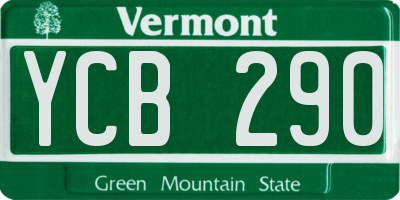 VT license plate YCB290