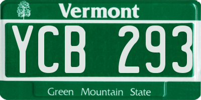 VT license plate YCB293