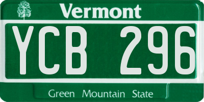 VT license plate YCB296