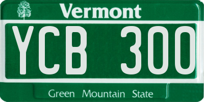 VT license plate YCB300