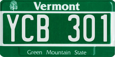 VT license plate YCB301