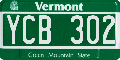 VT license plate YCB302