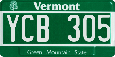 VT license plate YCB305