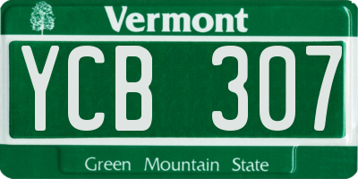 VT license plate YCB307