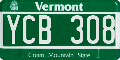 VT license plate YCB308