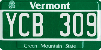 VT license plate YCB309