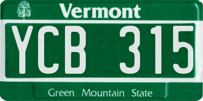 VT license plate YCB315