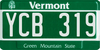 VT license plate YCB319