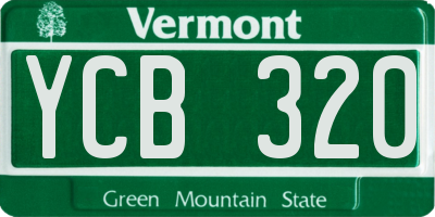 VT license plate YCB320