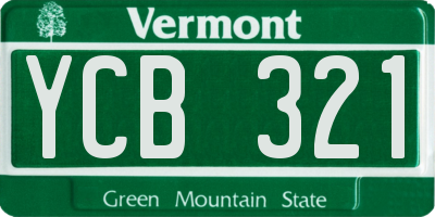 VT license plate YCB321
