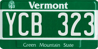 VT license plate YCB323