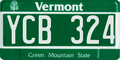 VT license plate YCB324
