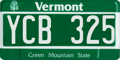 VT license plate YCB325