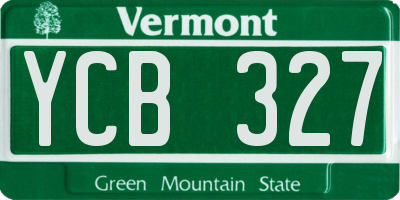 VT license plate YCB327