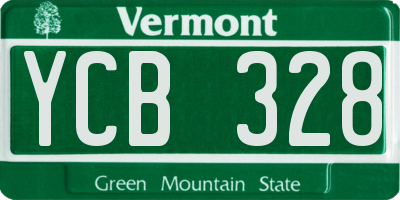 VT license plate YCB328