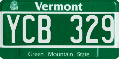 VT license plate YCB329
