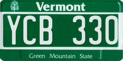 VT license plate YCB330