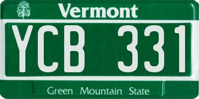 VT license plate YCB331