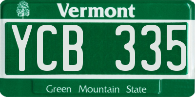 VT license plate YCB335
