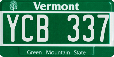 VT license plate YCB337