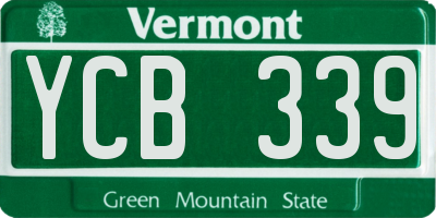 VT license plate YCB339