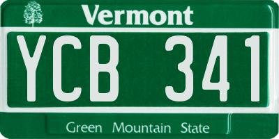 VT license plate YCB341