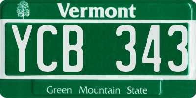 VT license plate YCB343