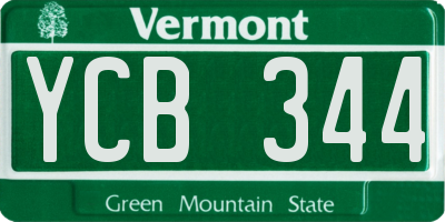 VT license plate YCB344