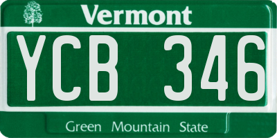 VT license plate YCB346