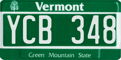 VT license plate YCB348