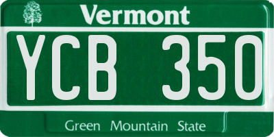VT license plate YCB350