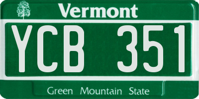 VT license plate YCB351