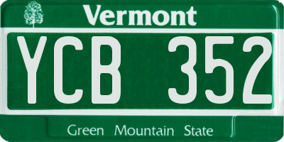 VT license plate YCB352