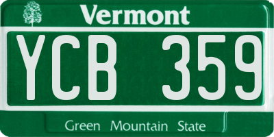 VT license plate YCB359