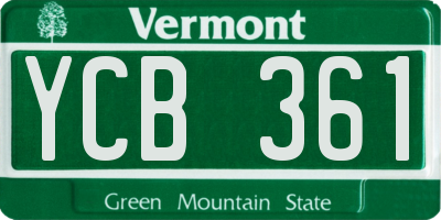 VT license plate YCB361