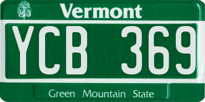 VT license plate YCB369