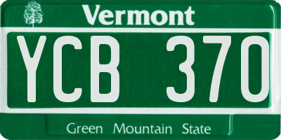 VT license plate YCB370
