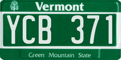 VT license plate YCB371