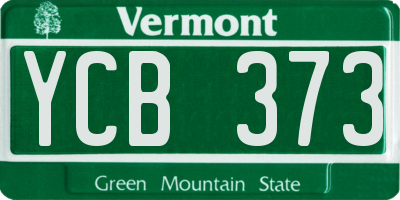 VT license plate YCB373
