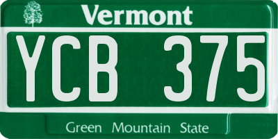 VT license plate YCB375
