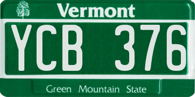 VT license plate YCB376