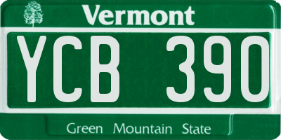 VT license plate YCB390
