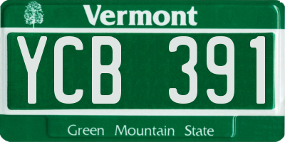 VT license plate YCB391