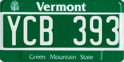 VT license plate YCB393