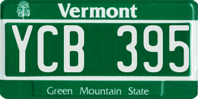VT license plate YCB395