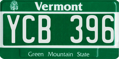 VT license plate YCB396