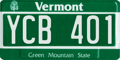 VT license plate YCB401
