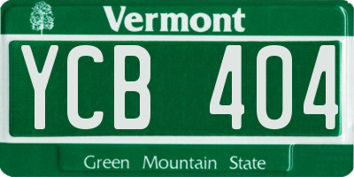 VT license plate YCB404